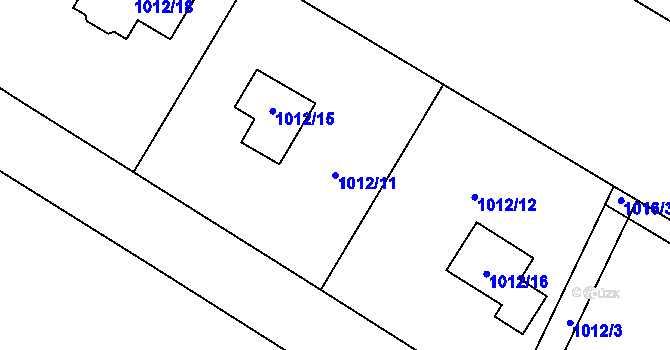 Parcela st. 1012/11 v KÚ Krmelín, Katastrální mapa