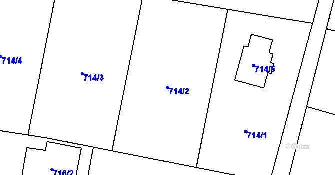 Parcela st. 714/2 v KÚ Krmelín, Katastrální mapa