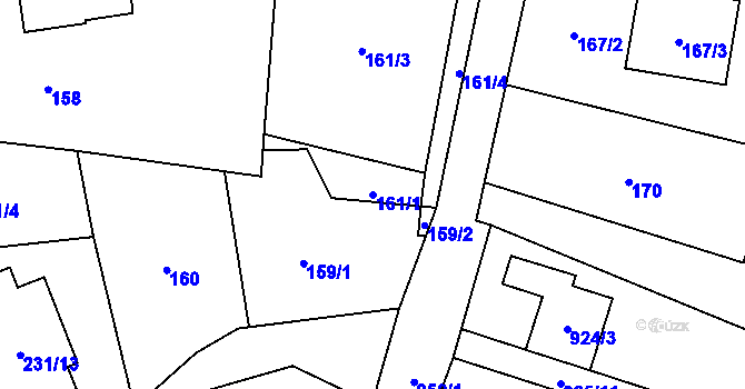 Parcela st. 161/1 v KÚ Krmelín, Katastrální mapa