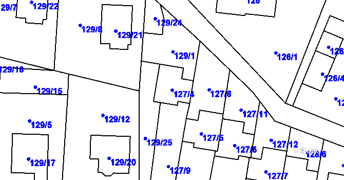 Parcela st. 127/4 v KÚ Krmelín, Katastrální mapa