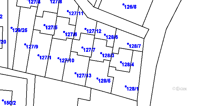 Parcela st. 128/3 v KÚ Krmelín, Katastrální mapa