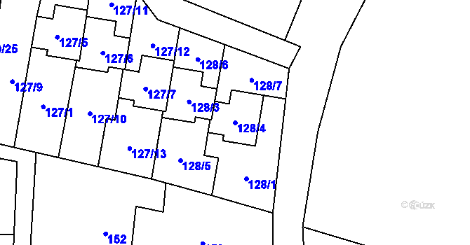 Parcela st. 128/4 v KÚ Krmelín, Katastrální mapa