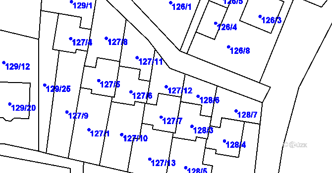 Parcela st. 127/12 v KÚ Krmelín, Katastrální mapa