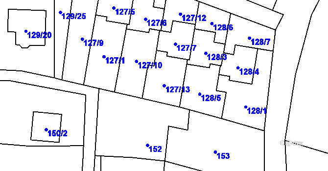 Parcela st. 127/13 v KÚ Krmelín, Katastrální mapa