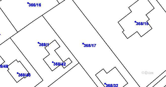 Parcela st. 368/17 v KÚ Krmelín, Katastrální mapa