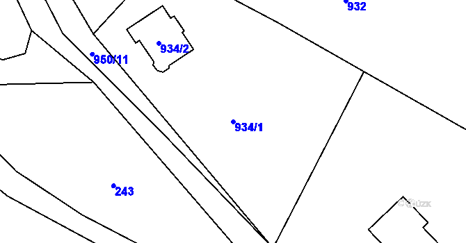 Parcela st. 934/1 v KÚ Krmelín, Katastrální mapa