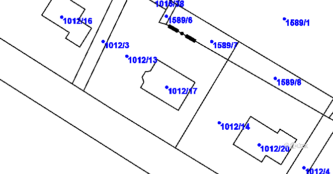 Parcela st. 1012/17 v KÚ Krmelín, Katastrální mapa
