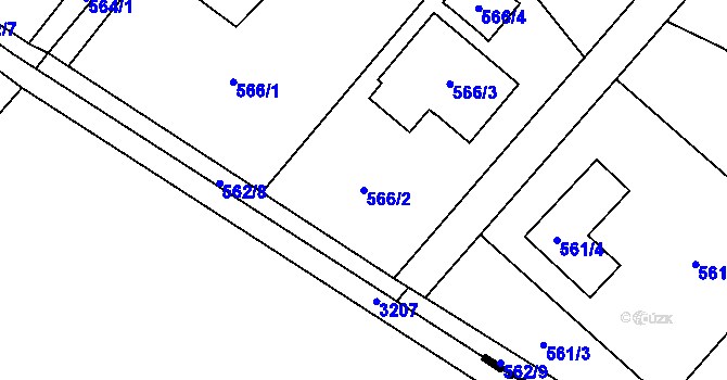 Parcela st. 566/2 v KÚ Krmelín, Katastrální mapa
