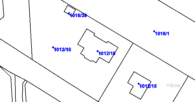 Parcela st. 1012/18 v KÚ Krmelín, Katastrální mapa