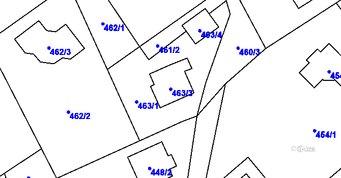 Parcela st. 463/3 v KÚ Krmelín, Katastrální mapa