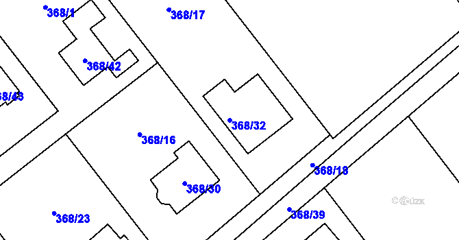 Parcela st. 368/32 v KÚ Krmelín, Katastrální mapa