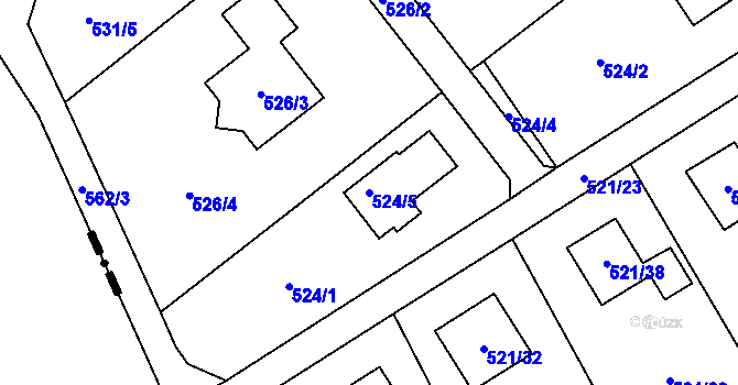Parcela st. 524/5 v KÚ Krmelín, Katastrální mapa