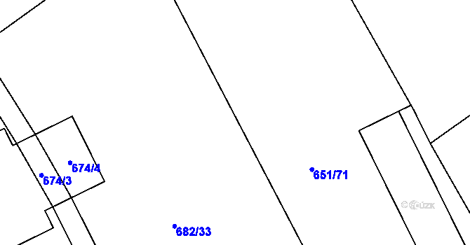 Parcela st. 651/70 v KÚ Krmelín, Katastrální mapa