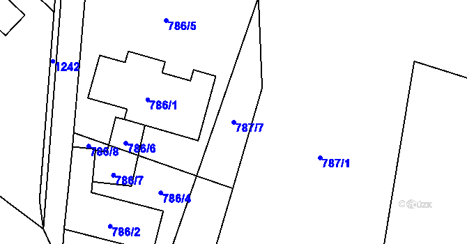 Parcela st. 787/7 v KÚ Krmelín, Katastrální mapa