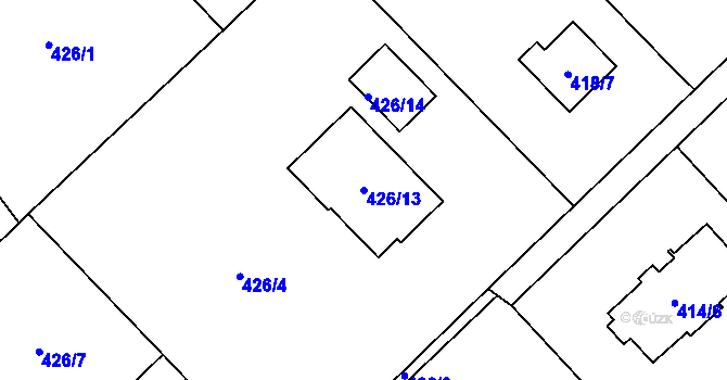 Parcela st. 426/13 v KÚ Krmelín, Katastrální mapa