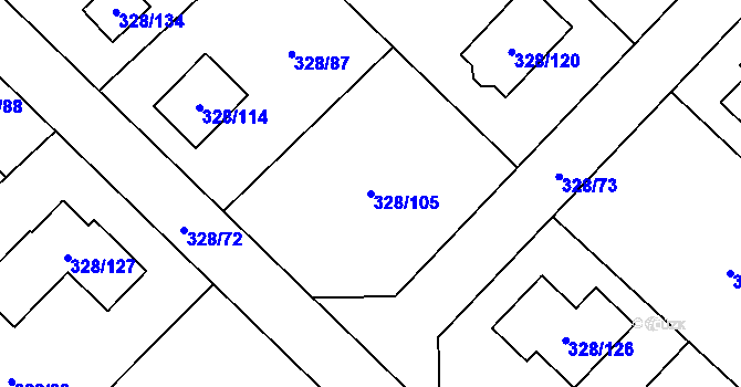 Parcela st. 328/105 v KÚ Krmelín, Katastrální mapa