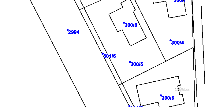 Parcela st. 301/6 v KÚ Krmelín, Katastrální mapa