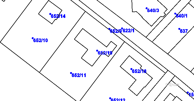 Parcela st. 652/19 v KÚ Krmelín, Katastrální mapa