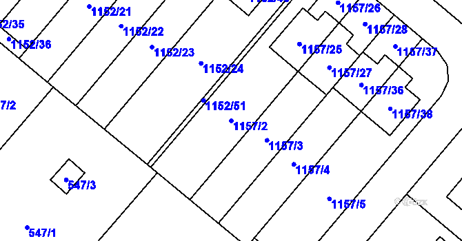Parcela st. 1157/2 v KÚ Krmelín, Katastrální mapa