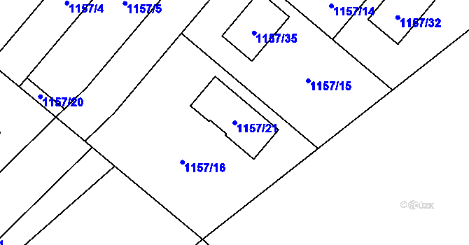 Parcela st. 1157/21 v KÚ Krmelín, Katastrální mapa