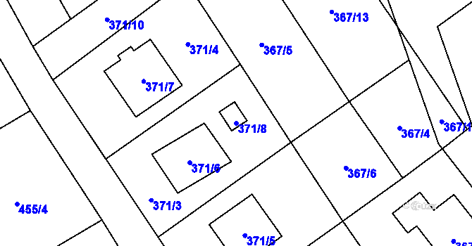 Parcela st. 371/8 v KÚ Krmelín, Katastrální mapa