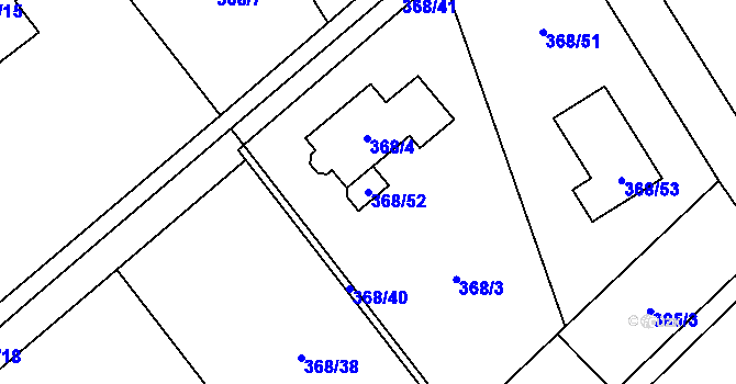 Parcela st. 368/52 v KÚ Krmelín, Katastrální mapa