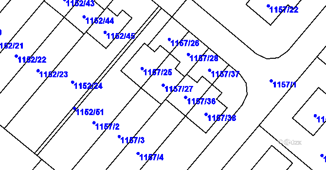 Parcela st. 1157/27 v KÚ Krmelín, Katastrální mapa