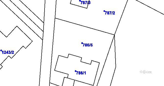 Parcela st. 786/5 v KÚ Krmelín, Katastrální mapa
