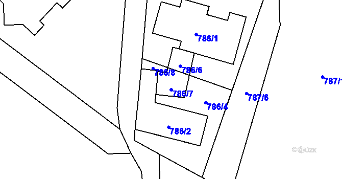 Parcela st. 786/7 v KÚ Krmelín, Katastrální mapa