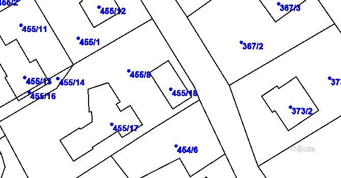 Parcela st. 455/18 v KÚ Krmelín, Katastrální mapa