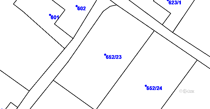 Parcela st. 652/23 v KÚ Krmelín, Katastrální mapa