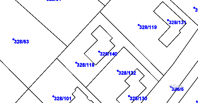 Parcela st. 328/140 v KÚ Krmelín, Katastrální mapa