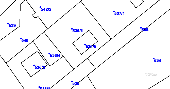 Parcela st. 536/5 v KÚ Krmelín, Katastrální mapa