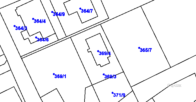 Parcela st. 369/4 v KÚ Krmelín, Katastrální mapa
