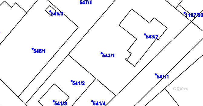 Parcela st. 543/1 v KÚ Krmelín, Katastrální mapa