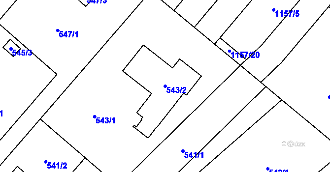 Parcela st. 543/2 v KÚ Krmelín, Katastrální mapa