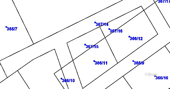 Parcela st. 367/15 v KÚ Krmelín, Katastrální mapa