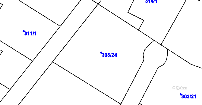 Parcela st. 303/24 v KÚ Krmelín, Katastrální mapa