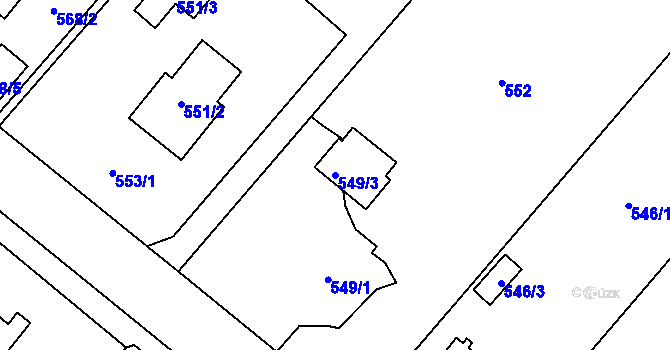 Parcela st. 549/3 v KÚ Krmelín, Katastrální mapa