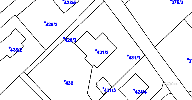 Parcela st. 431/2 v KÚ Krmelín, Katastrální mapa