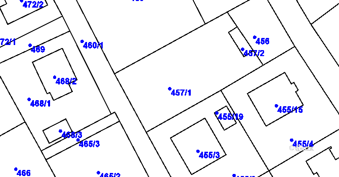 Parcela st. 457/1 v KÚ Krmelín, Katastrální mapa
