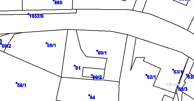 Parcela st. 60/1 v KÚ Krmelín, Katastrální mapa