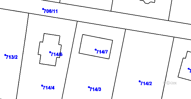 Parcela st. 714/7 v KÚ Krmelín, Katastrální mapa