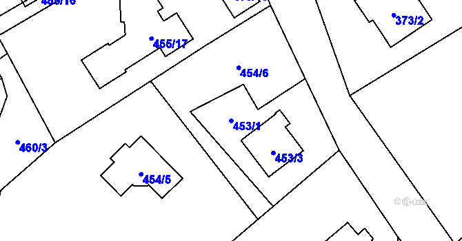 Parcela st. 453/1 v KÚ Krmelín, Katastrální mapa