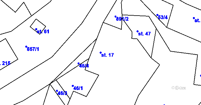 Parcela st. 17 v KÚ Krňany, Katastrální mapa