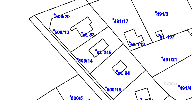 Parcela st. 246 v KÚ Krňany, Katastrální mapa