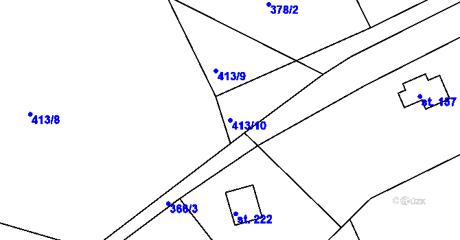 Parcela st. 413/10 v KÚ Krňany, Katastrální mapa