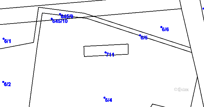 Parcela st. 45 v KÚ Teletín, Katastrální mapa
