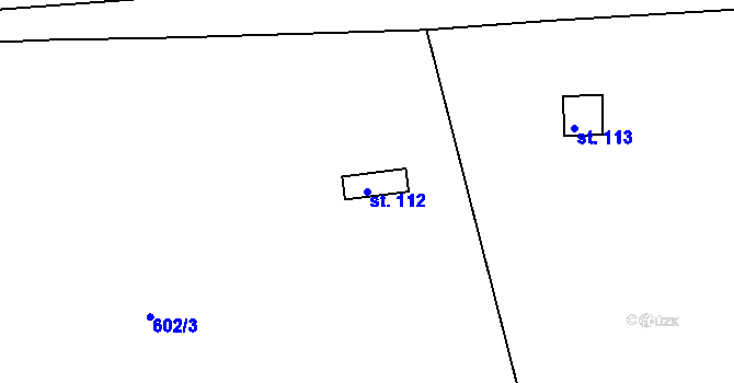 Parcela st. 112 v KÚ Teletín, Katastrální mapa