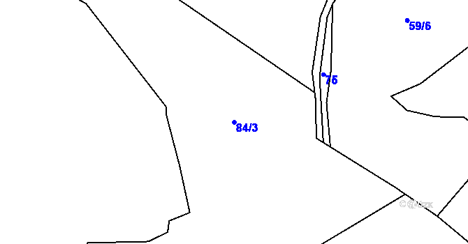 Parcela st. 84/3 v KÚ Teletín, Katastrální mapa